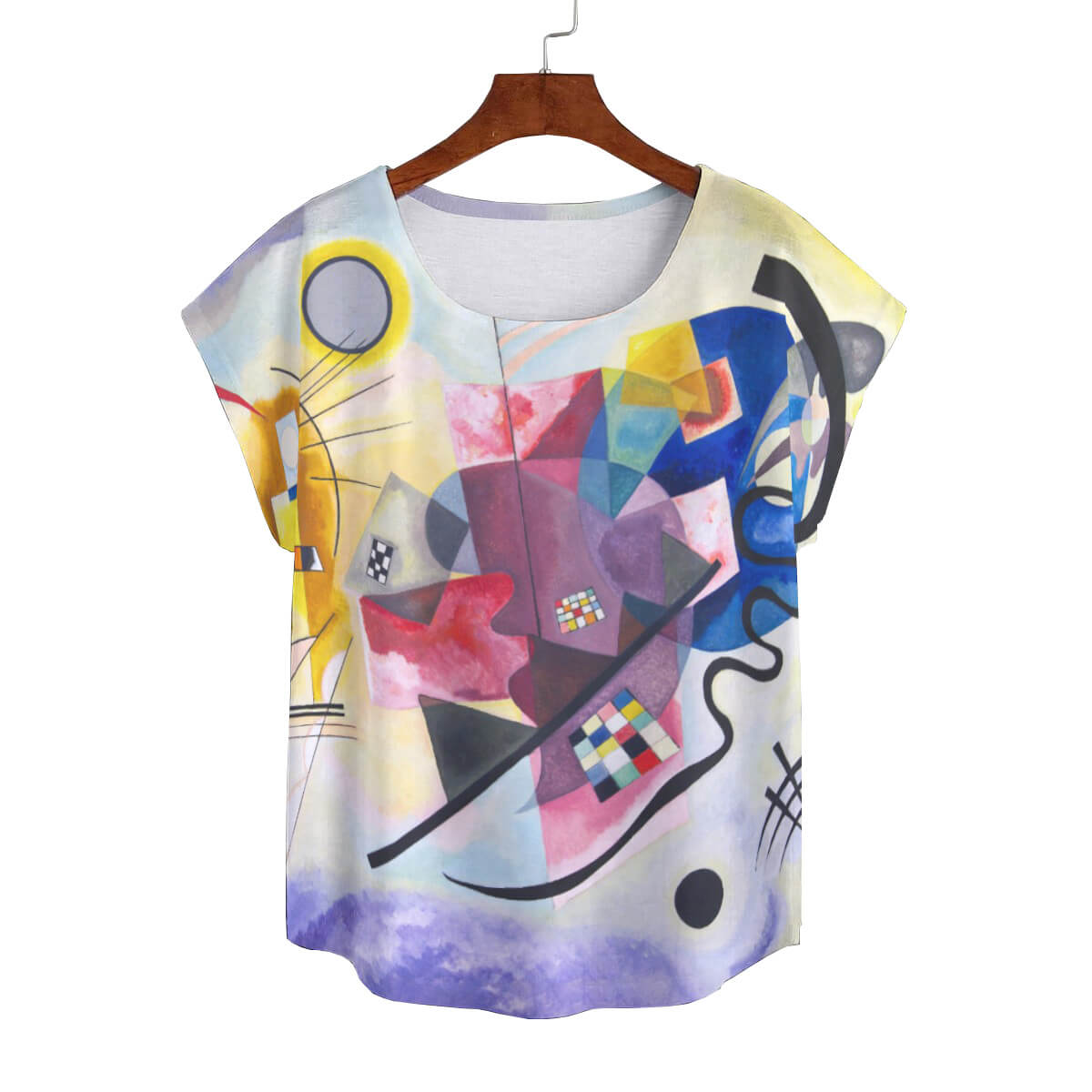 Vibrant abstract art tee for women