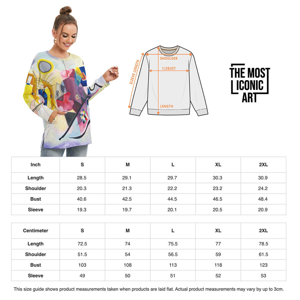 Colorful Pullover Featuring Abstract Art by Wassily Kandinsky