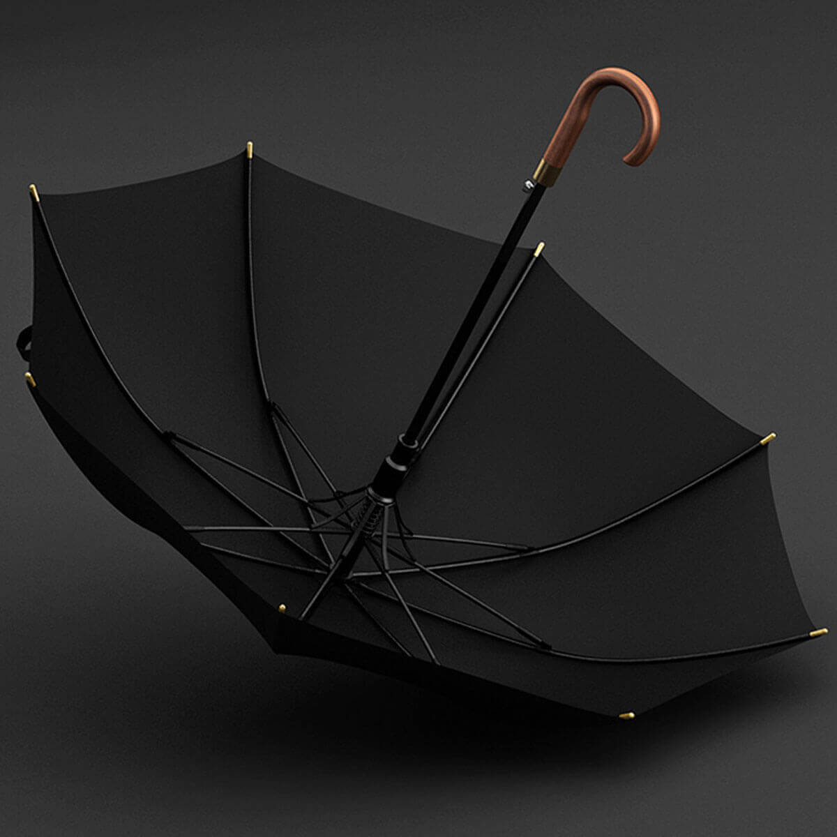 Premium wooden umbrella in sophisticated color
