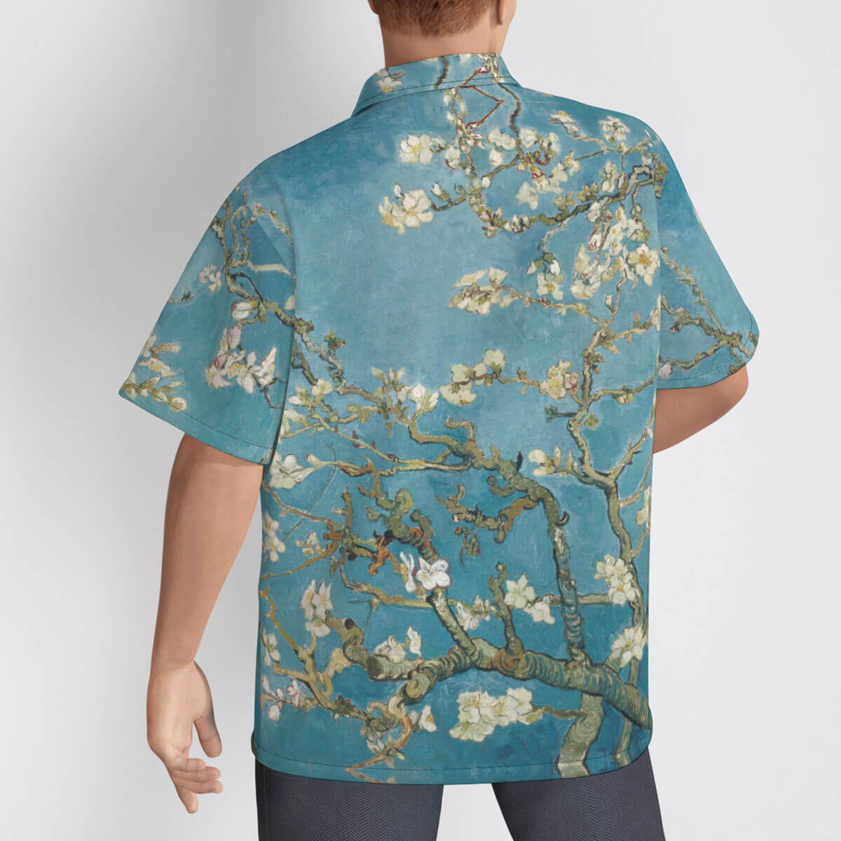 XS to 8XL Hawaiian shirt showcasing Van Gogh's famous Almond Blossom