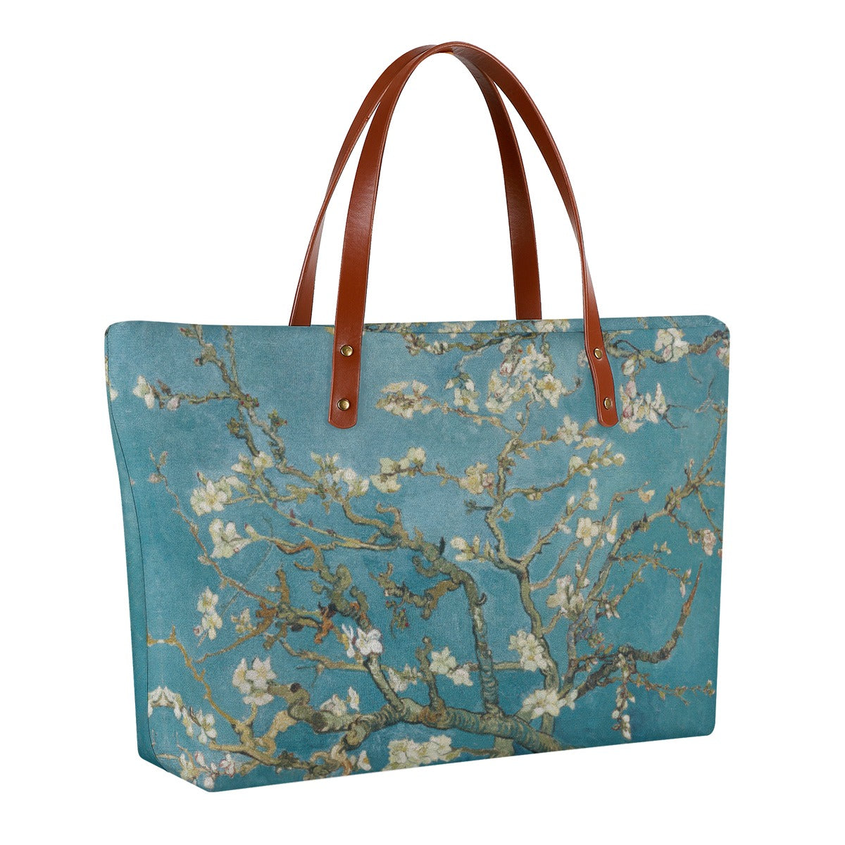 Waterproof tote bag featuring Van Gogh's Almond Blossom art print