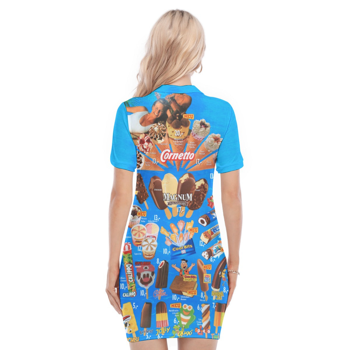 Colorful Hawaiian ice cream print dress