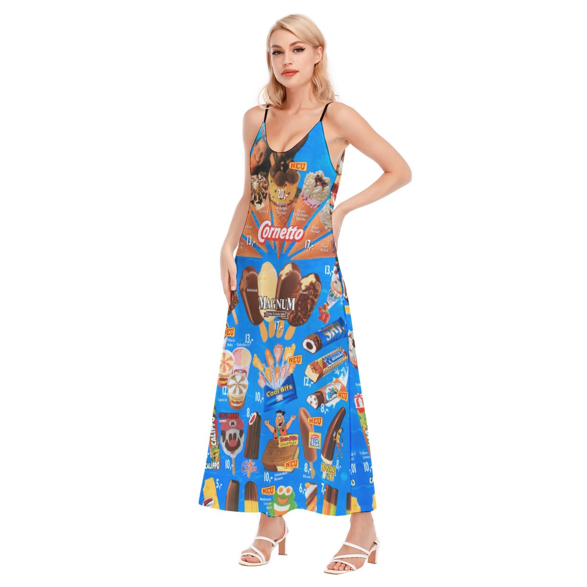 Ice cream print dress womens hotsell