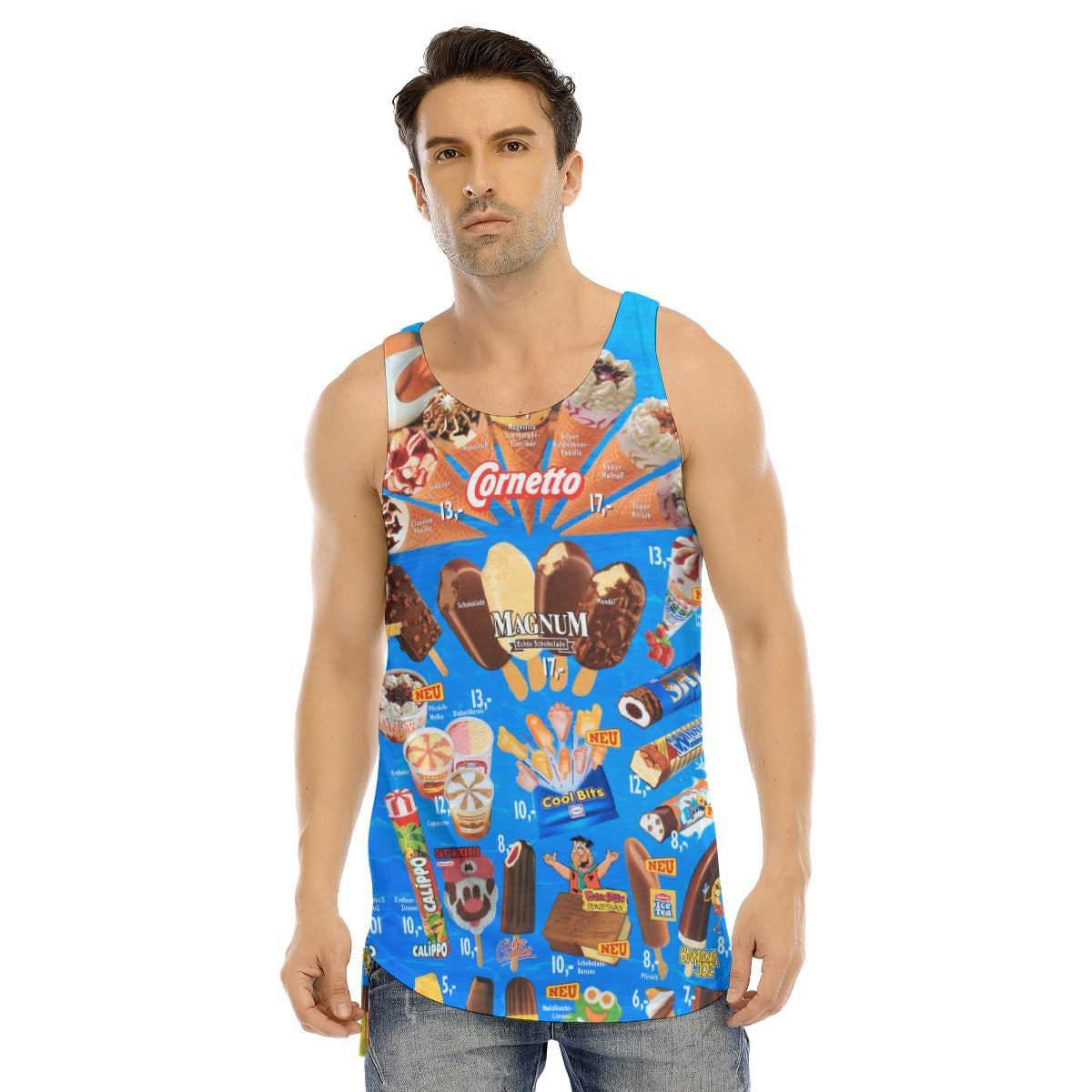 Vibrant retro ice cream print tank top