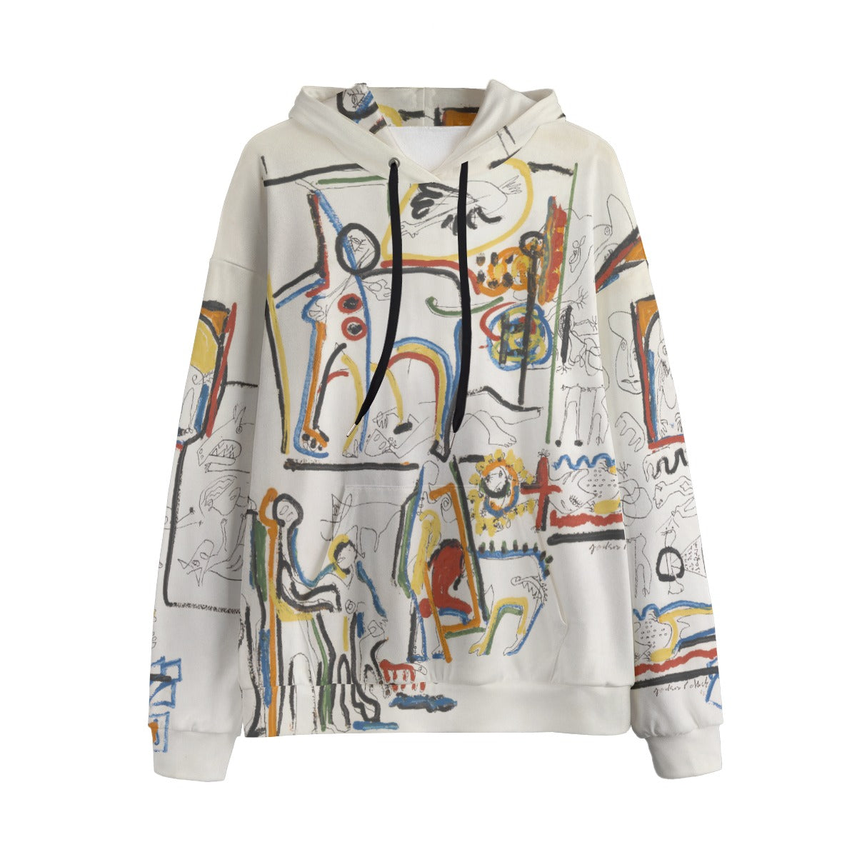 Animals and Figures by Jackson Pollock Hoodie - Premium abstract expressionist wearable art