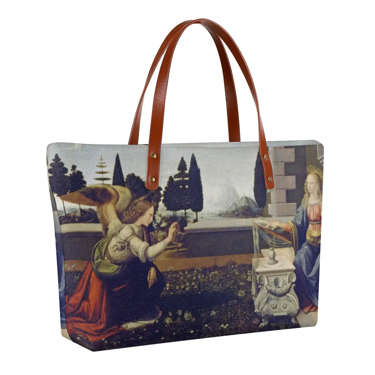 Waterproof diving cloth material of The Annunciation art tote bag