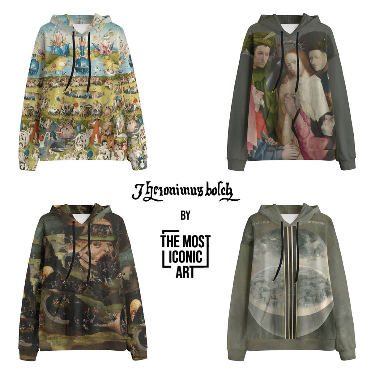 Comparison of Bosch's original painting and hoodie reproduction