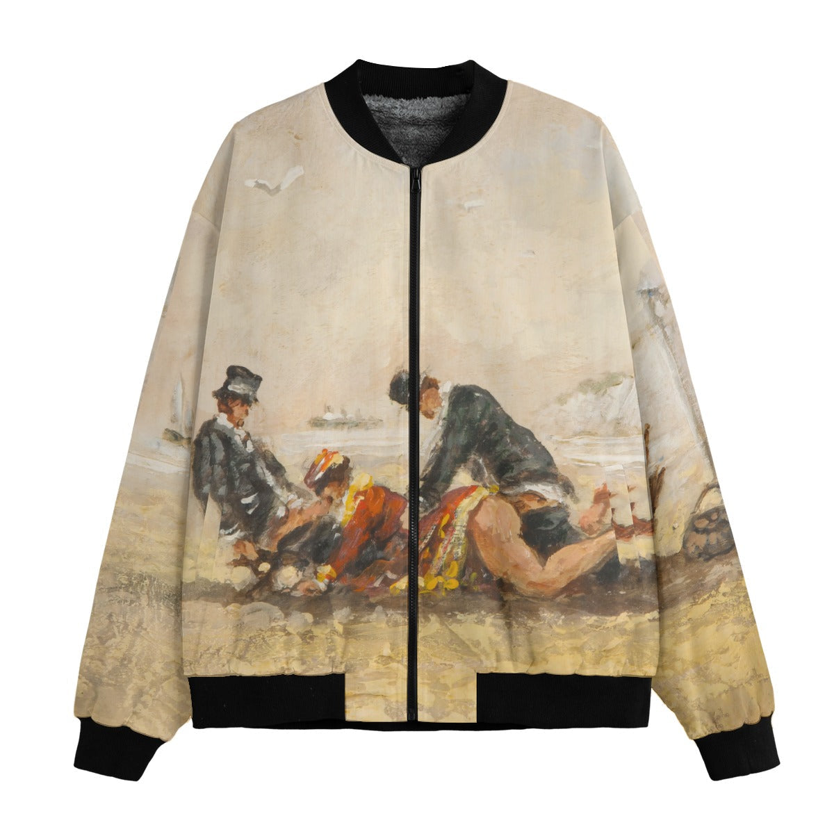 Museum-quality Beach Scene artwork by Paulette Bardy on artistic jacket