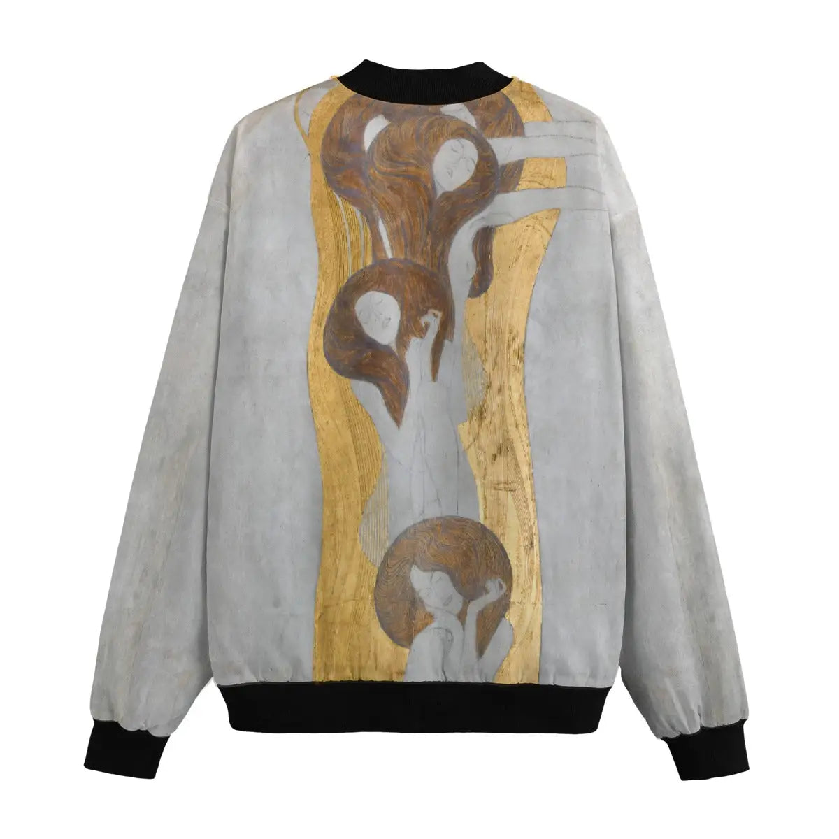 Gustav Klimt Artistic Jacket back view featuring Beethoven Frieze print details