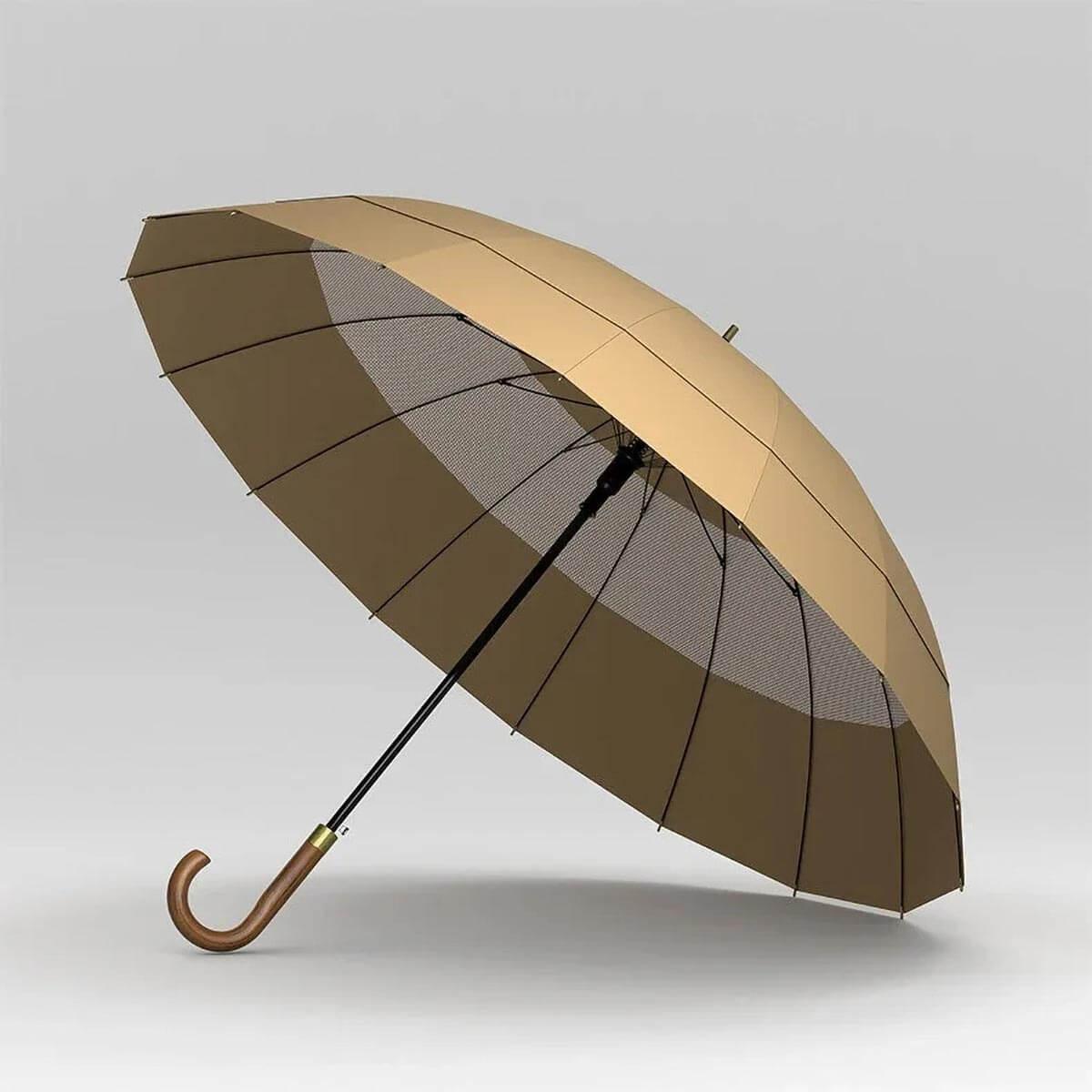 Side profile of Japanese-style umbrella showcasing elegant design