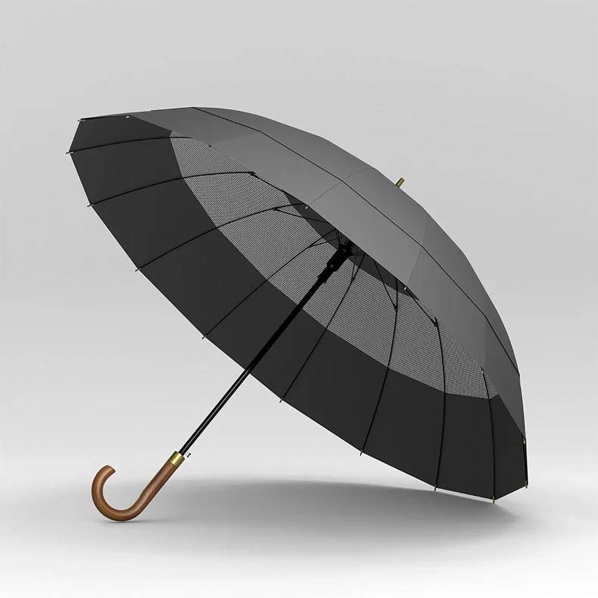 Luxury umbrella withstanding strong winds due to vented design