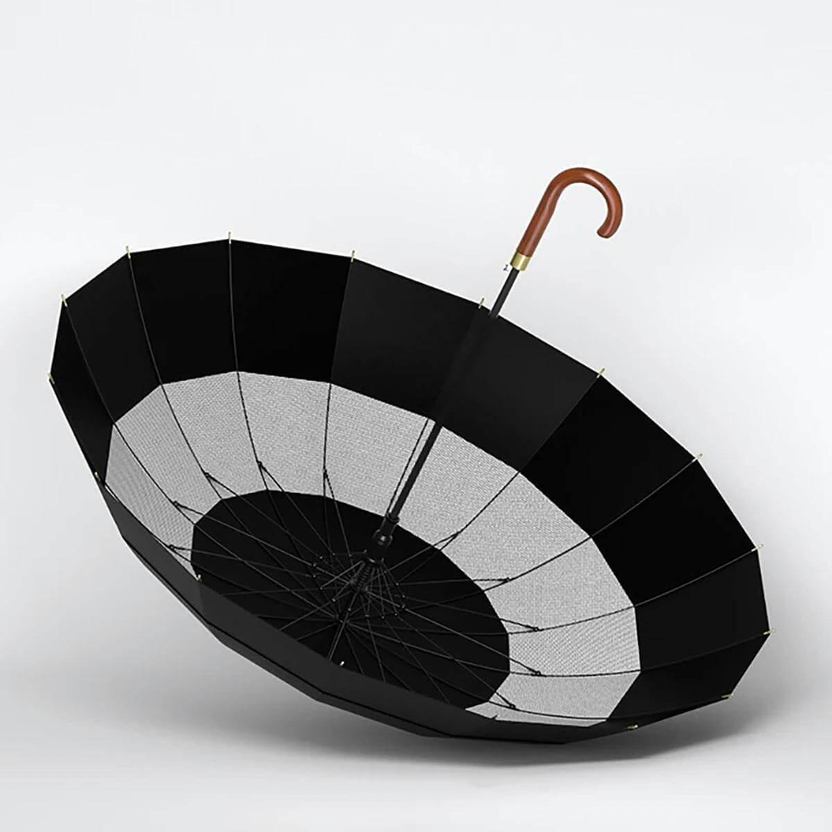 Double-layer air vent design of windproof Japanese umbrella