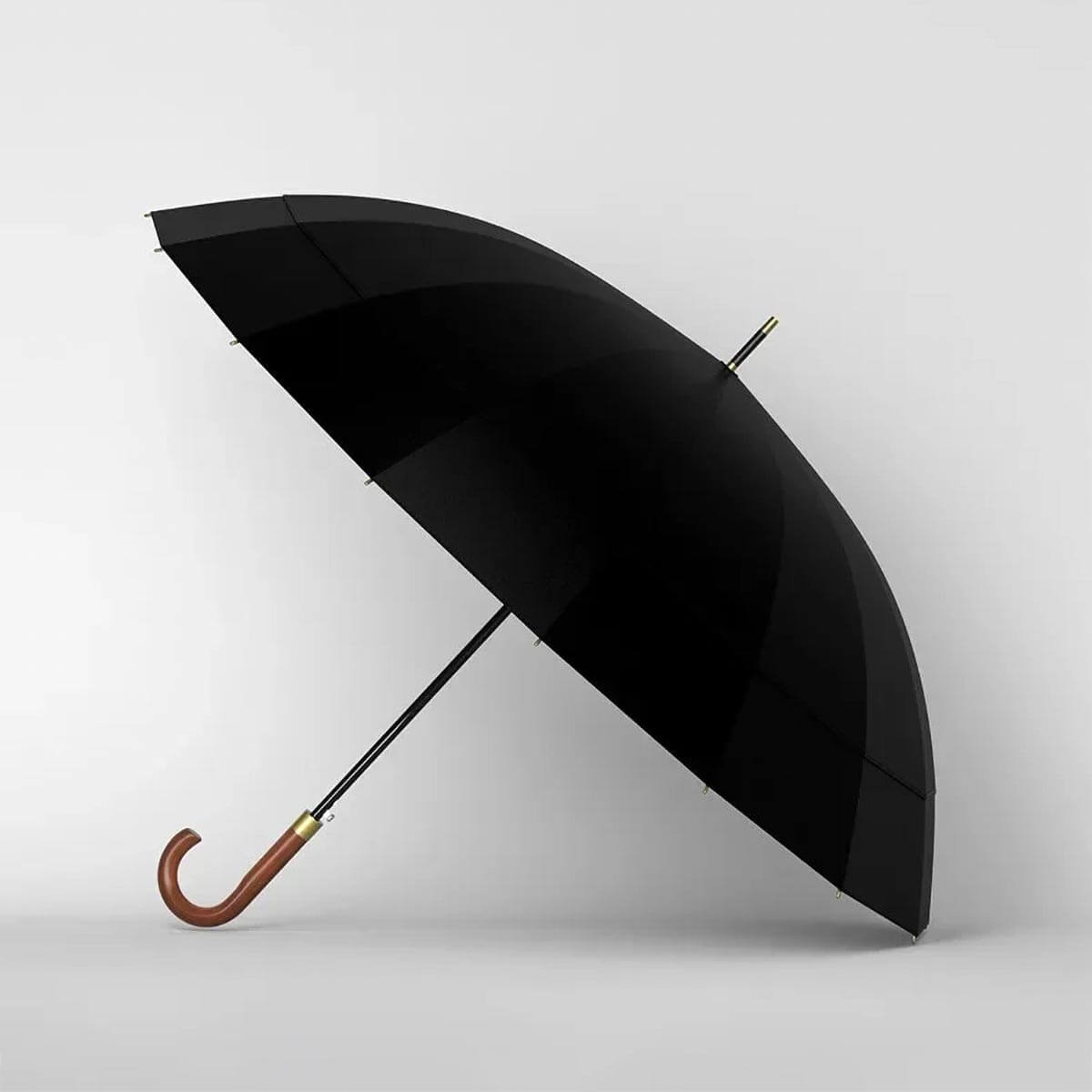 Black waterproof umbrella made from 230T pongee cloth