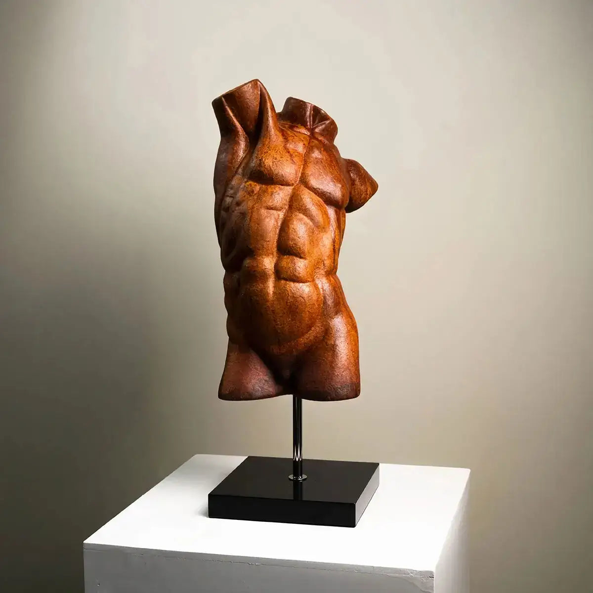 Body of Work Art Sculpture in brown finish, 55cm tall modern art piece