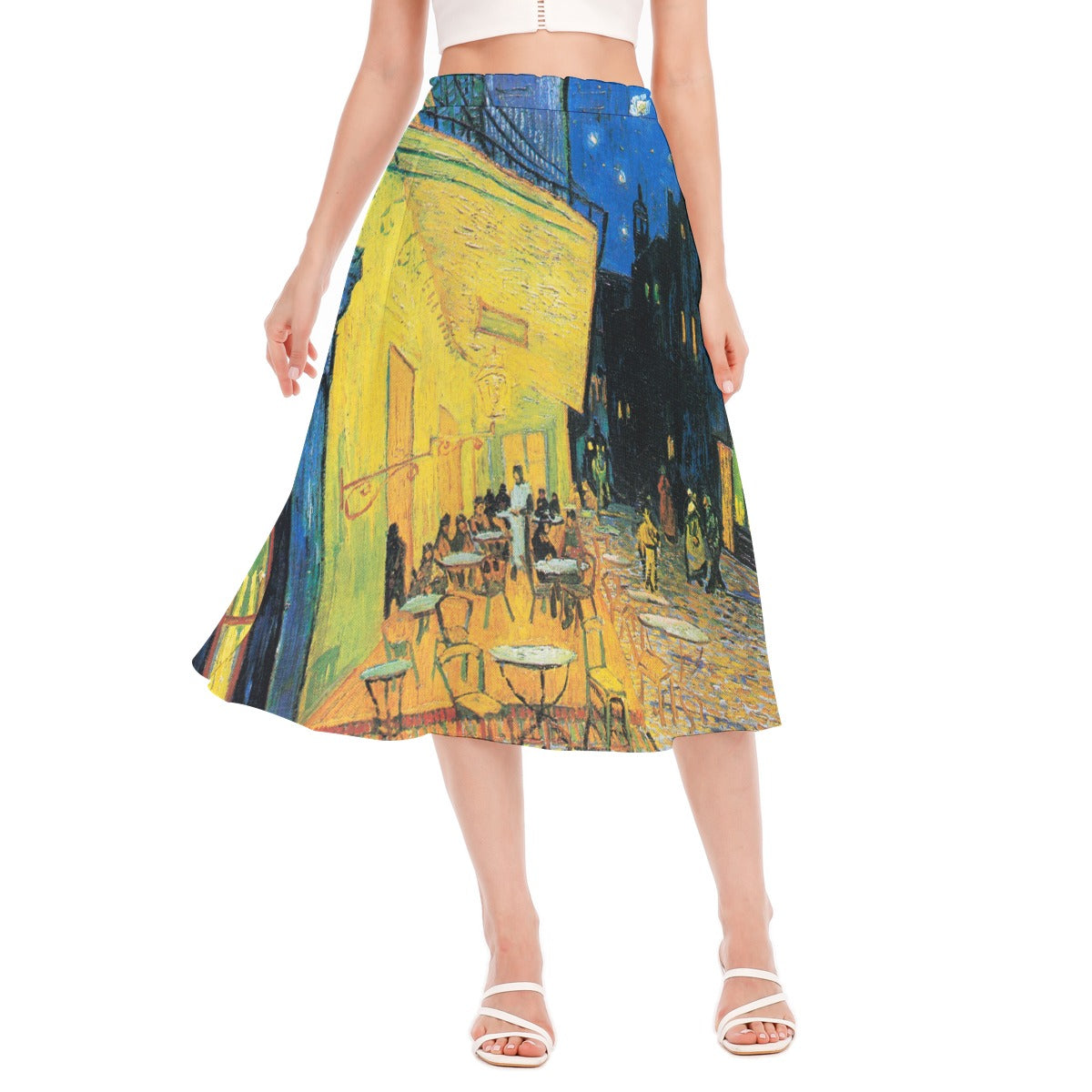 Café Terrace at Night Chiffon Skirt - Ethereal Fashion