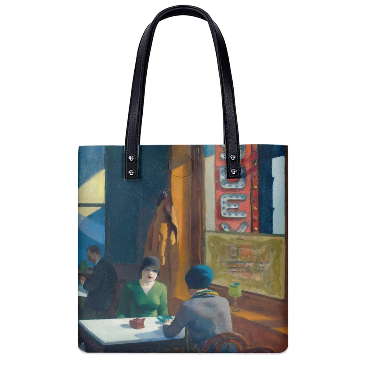 Edward Hopper Chop Suey Shoulder Bag in black with double-sided art print