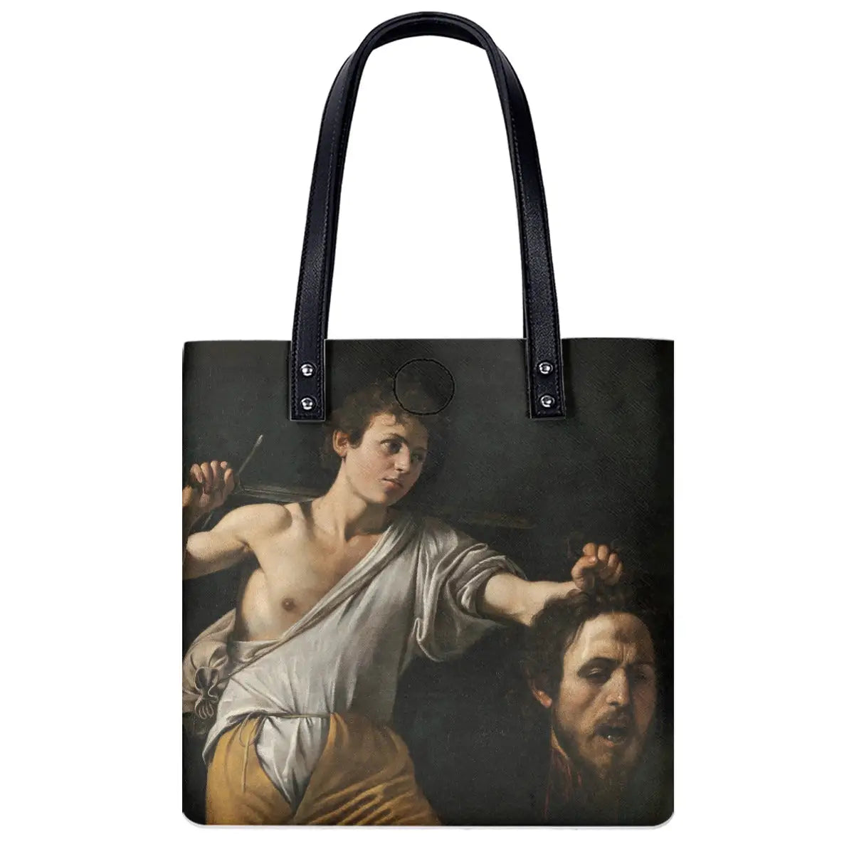 Caravaggio David and Goliath Shoulder Bag in large size with adjustable black strap