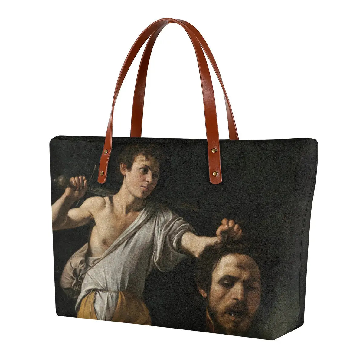 David Head of Goliath by Caravaggio Tote Bag featuring Renaissance masterpiece double-sided print