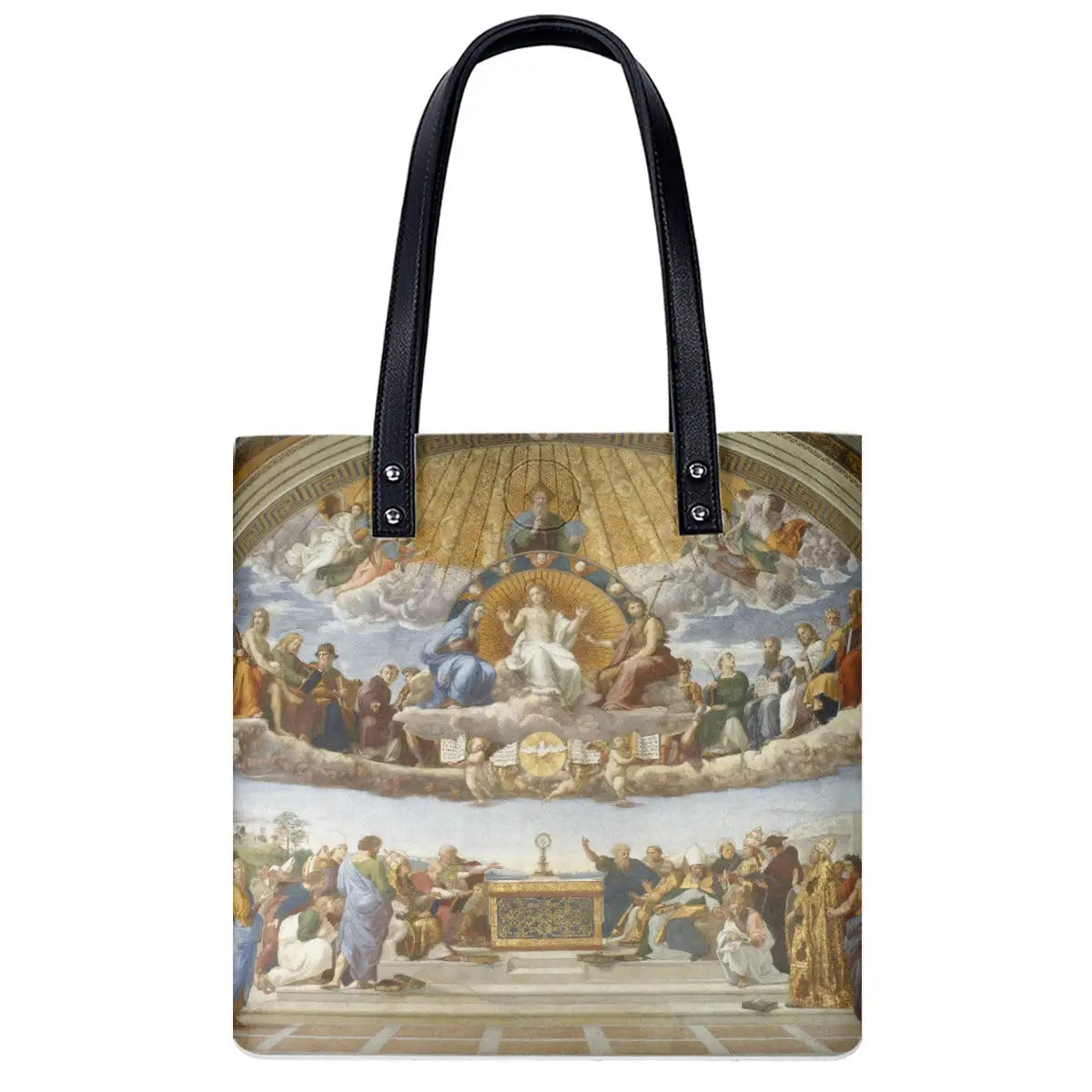 Disputation of the Holy Sacrament Shoulder Bag featuring Raphael's Vatican fresco on waterproof material