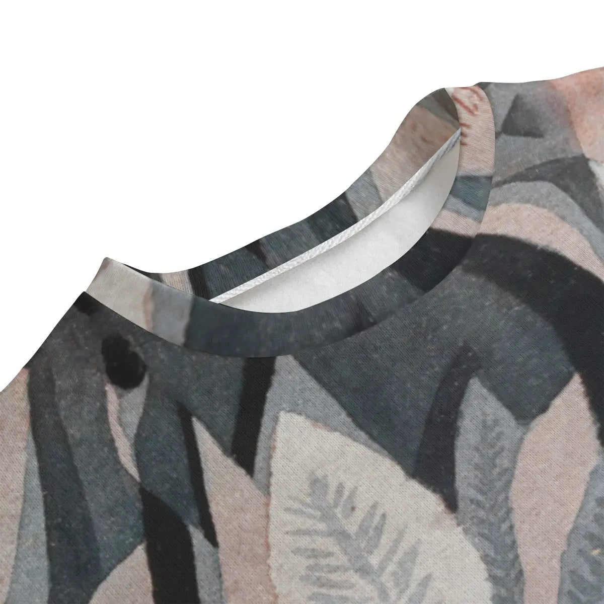 Close-up of Paul Klee's geometric garden patterns on artistic sweater fabric