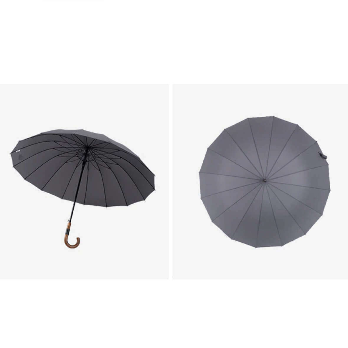 Elegant large rain umbrella in grey