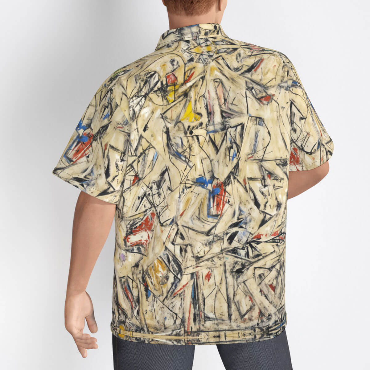 Excavation painting Hawaiian shirt on hanger