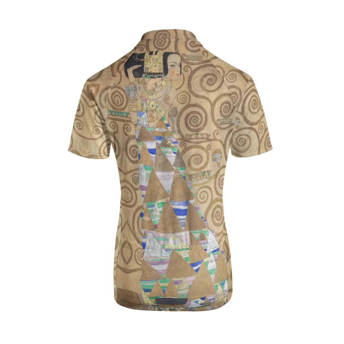 Back view showing the three functional storage pockets on Expectation women's cycling jersey