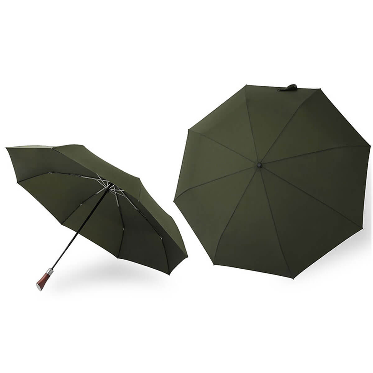 Folding mechanism of large automatic umbrella in action