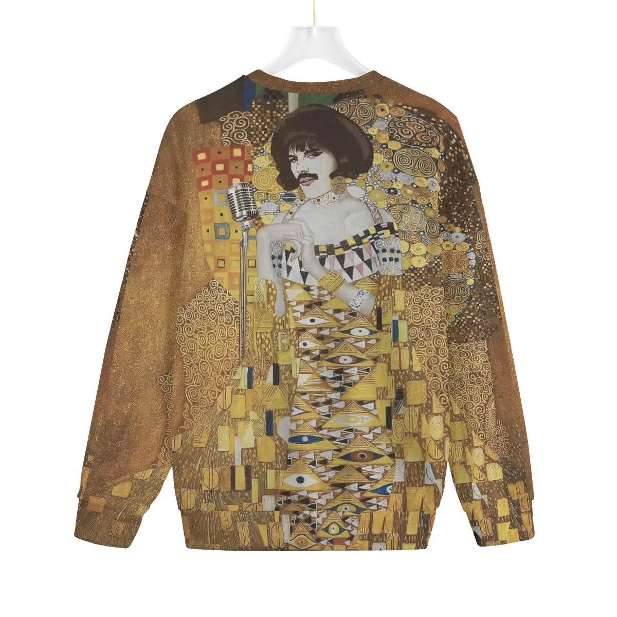 Back view of Freddie Mercury Art Sweater in Gustav Klimt style