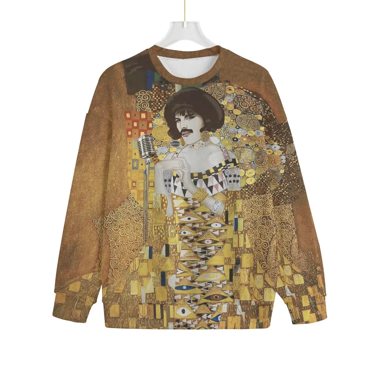 Freddie Mercury Golden Sweater inspired by Gustav Klimt art style