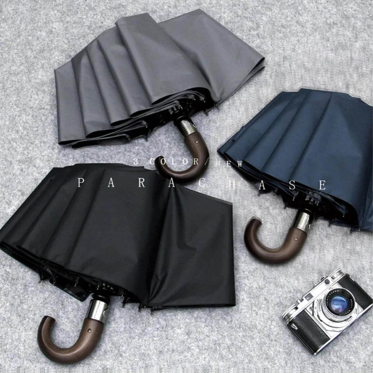 Windproof automatic umbrella demonstrating durability in use