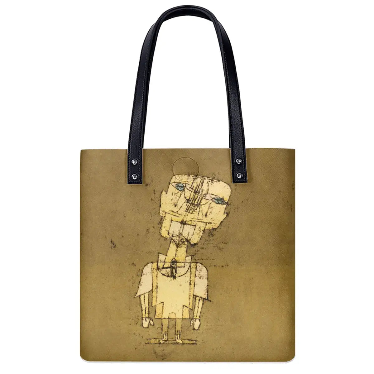 Ghost of a Genius by Paul Klee Shoulder Bag in black waterproof material with double-sided art print