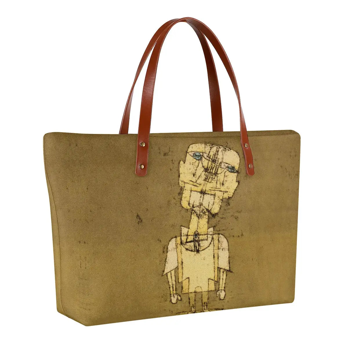 Waterproof diving cloth material of Paul Klee art tote bag with black lining