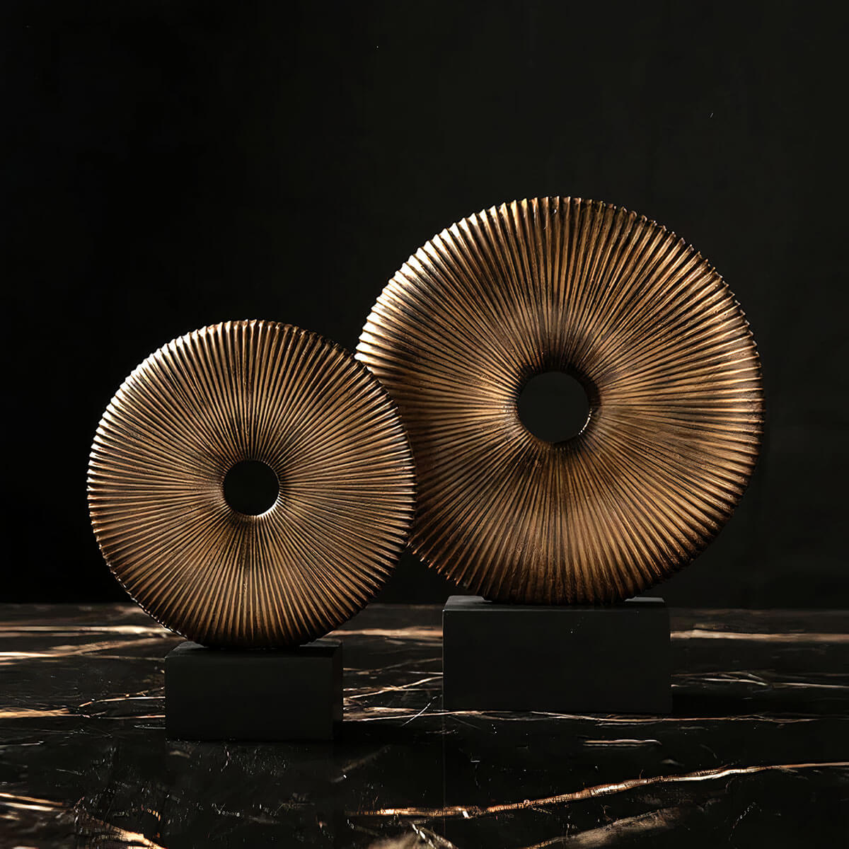 Golden Ring Round Sculptures