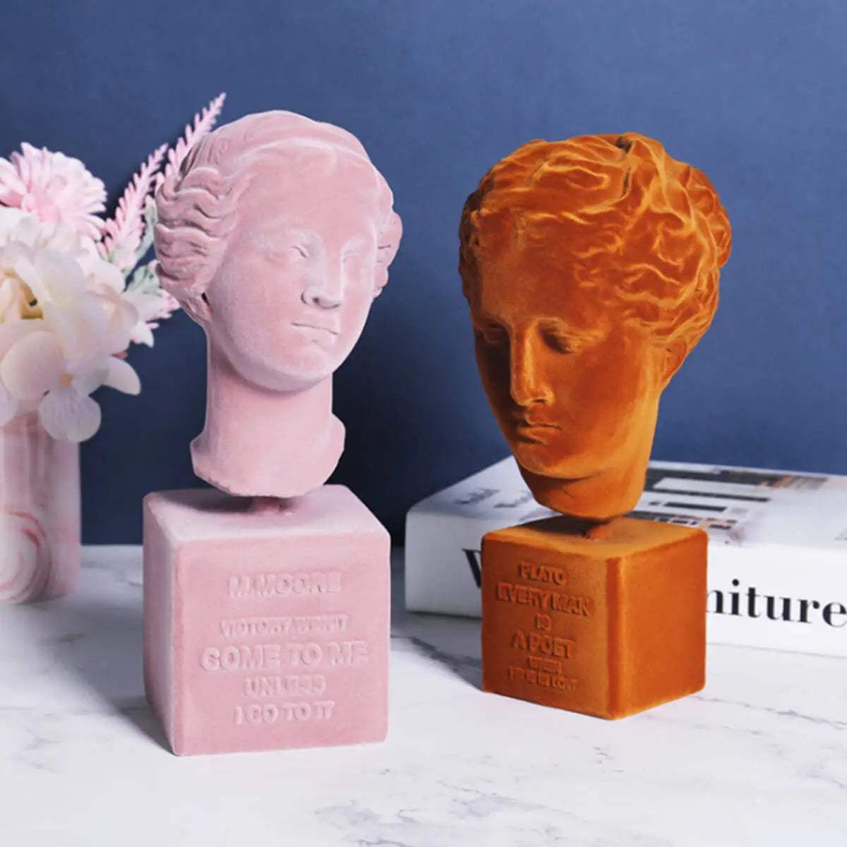 Greek Goddess Flocking Sculpture - Pink - Sculptures