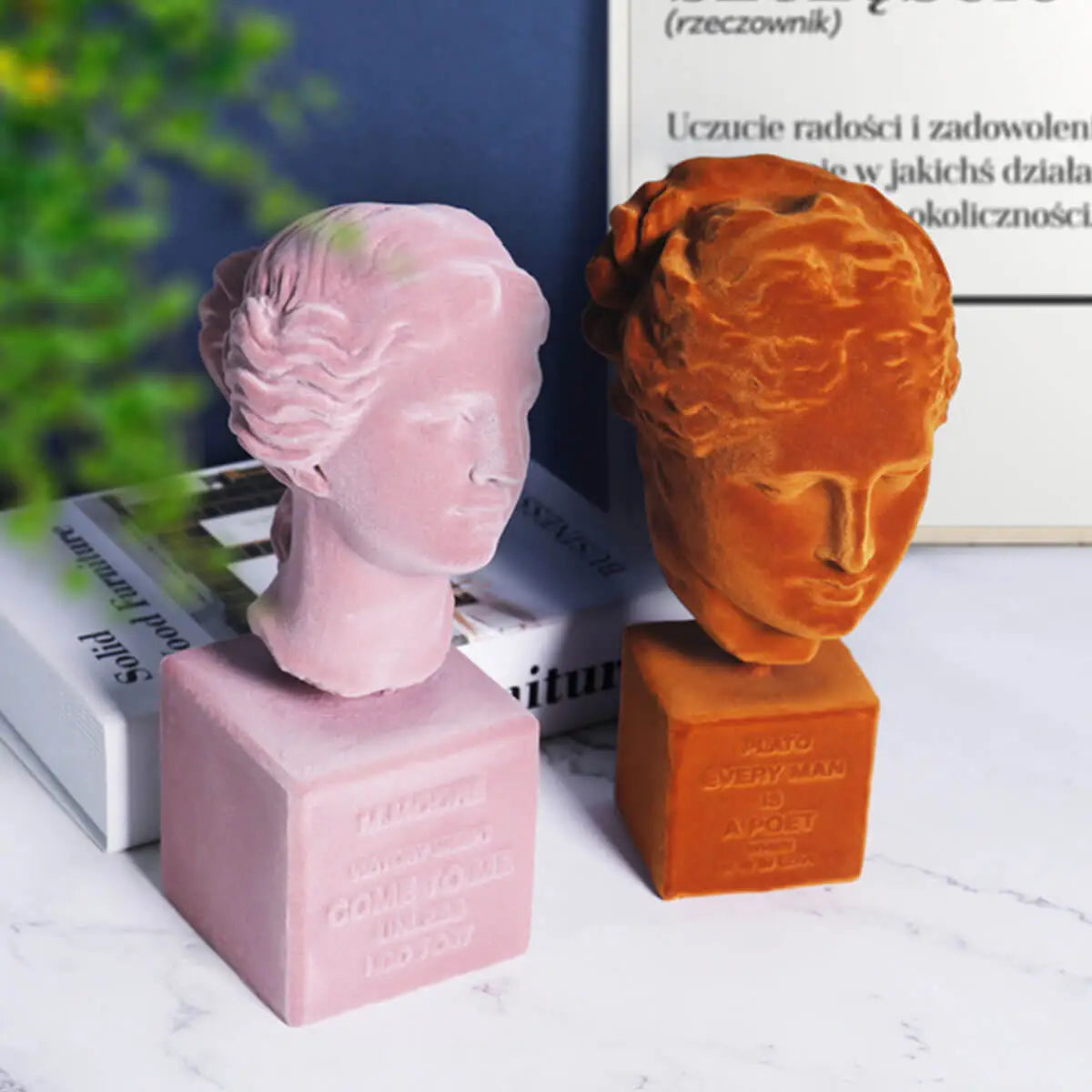 Greek Goddess Flocking Sculpture - Orange - Sculptures