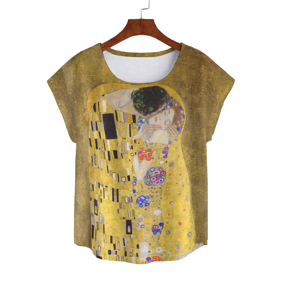 Gustav Klimt Kyssen T-shirt med böjda kanter (extra stor)