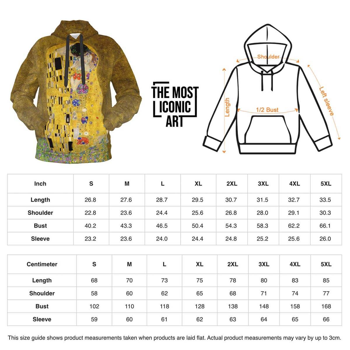 Fashionable Klimt Art Inspired Hooded Top