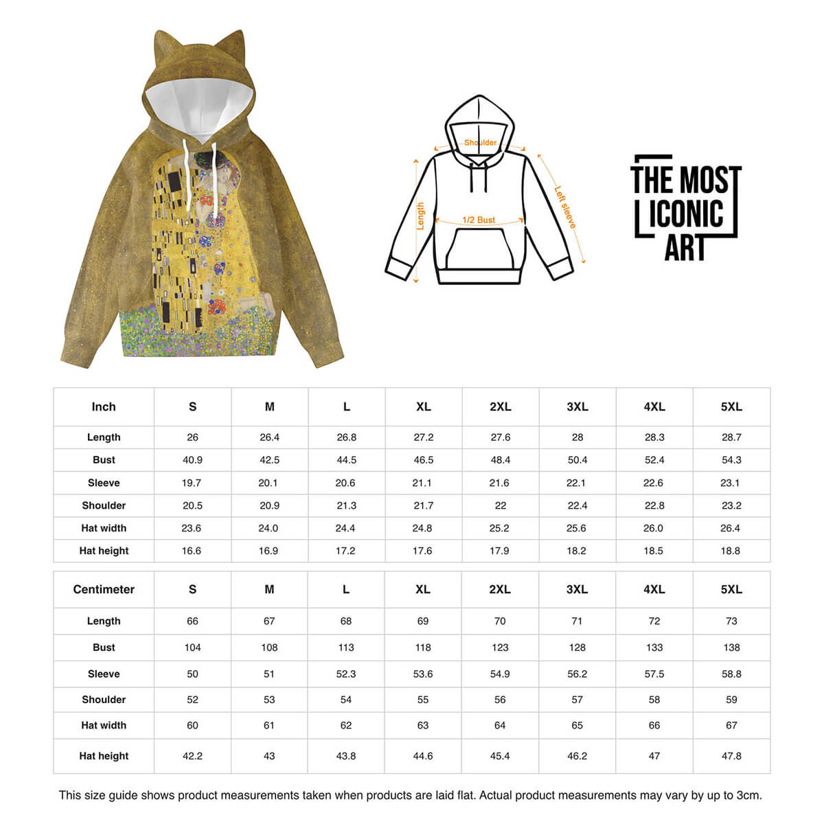 Elegant Klimt Painting Inspired Hooded Sweatshirt