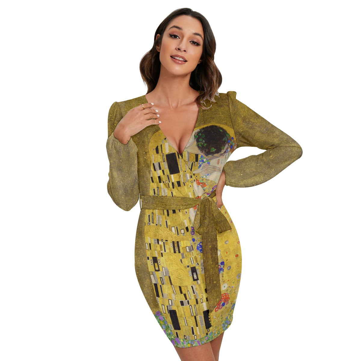 Gustav Klimt Long Sleeve Dress