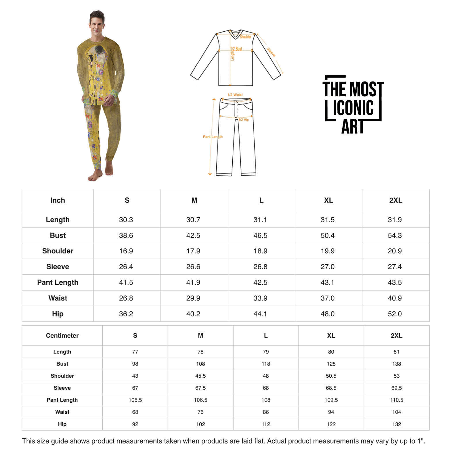 Romantic Men's Sleepwear with Klimt Art