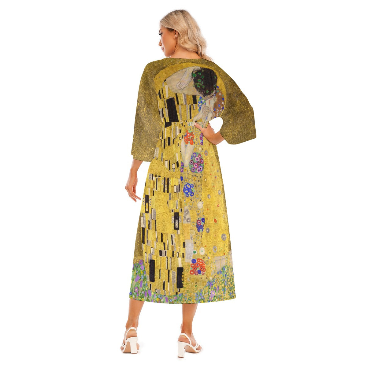 Women's long dress with artwork