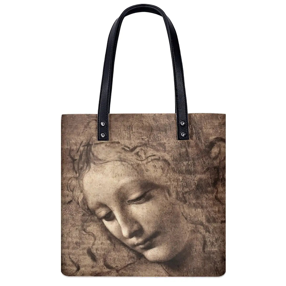 Leonardo da Vinci Head of a Woman Shoulder Bag featuring La Scapigliata artwork on premium waterproof material