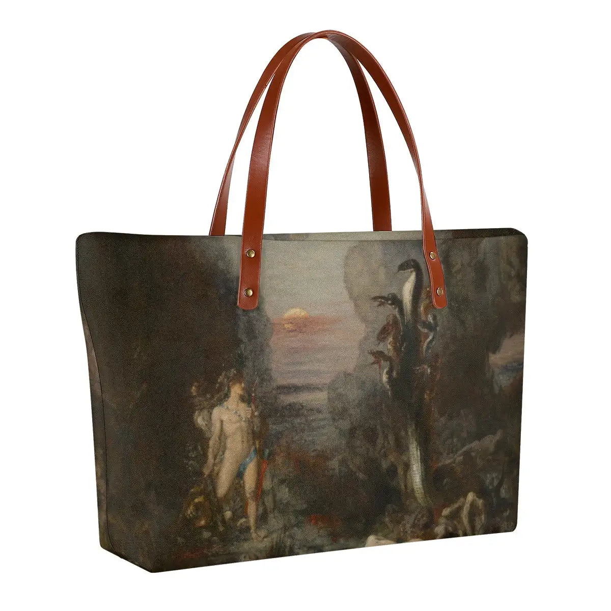 Double-sided art tote bag showing Hercules battling the Hydra by Gustave Moreau