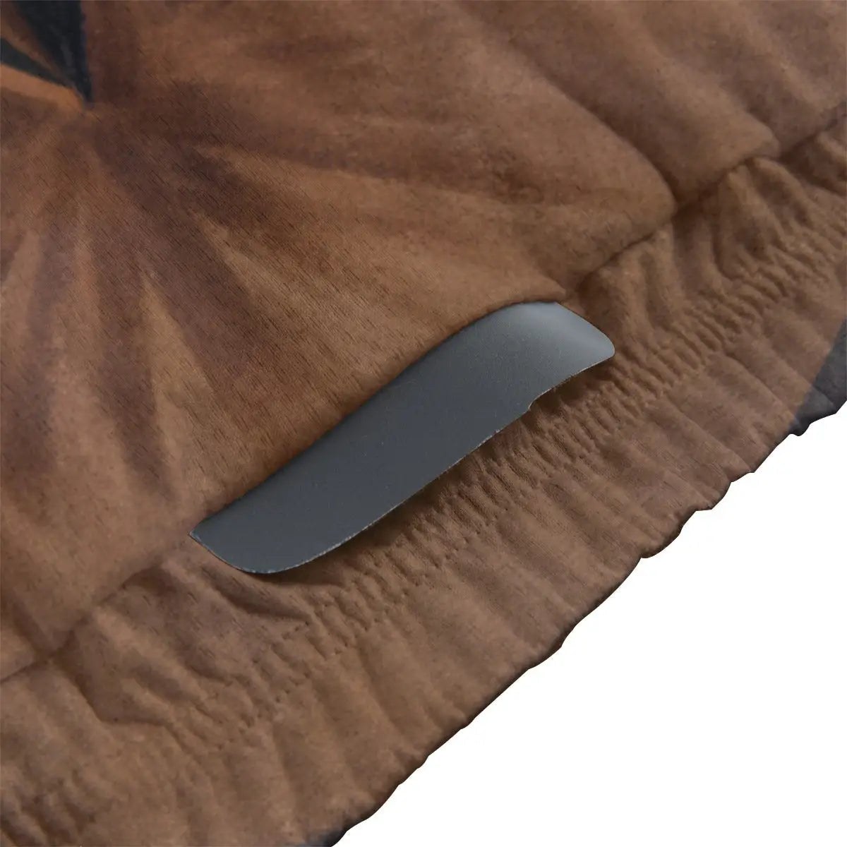 Close-up of secure non-slip rubber hem on abstract Swan cycling jersey