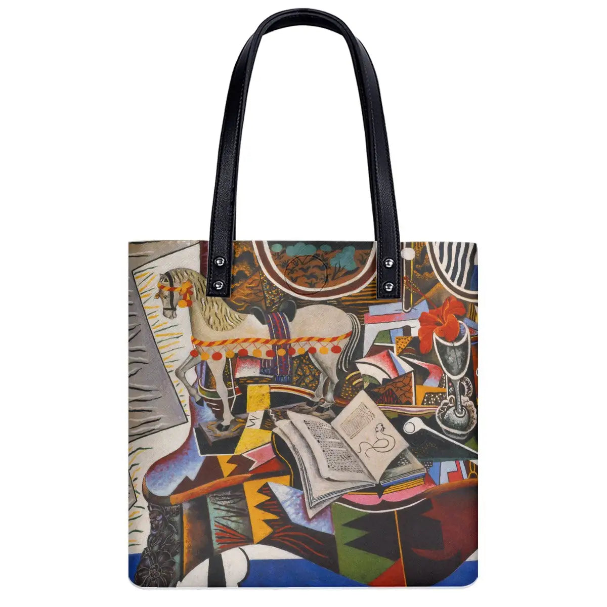 Waterproof PU fabric detail of Joan Miró art shoulder bag