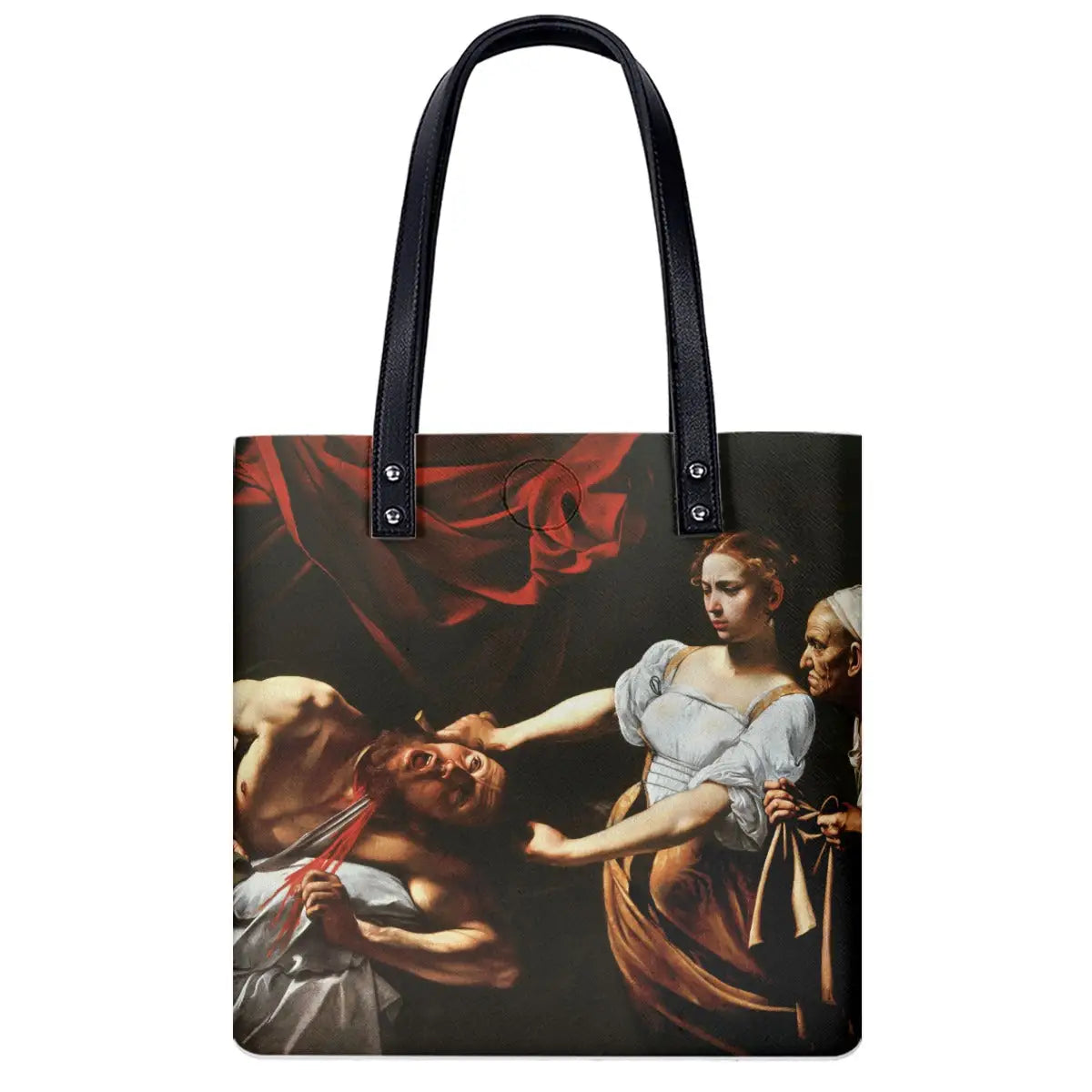 Caravaggio Judith Beheading Holofernes shoulder bag in black, waterproof art bag with double-sided print