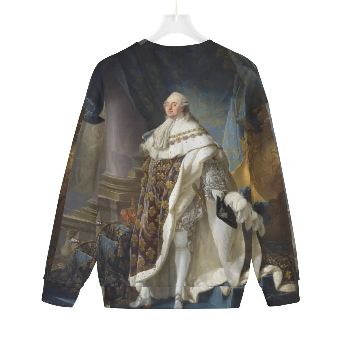 Back view of King of France Louis XVI Portrait Sweater