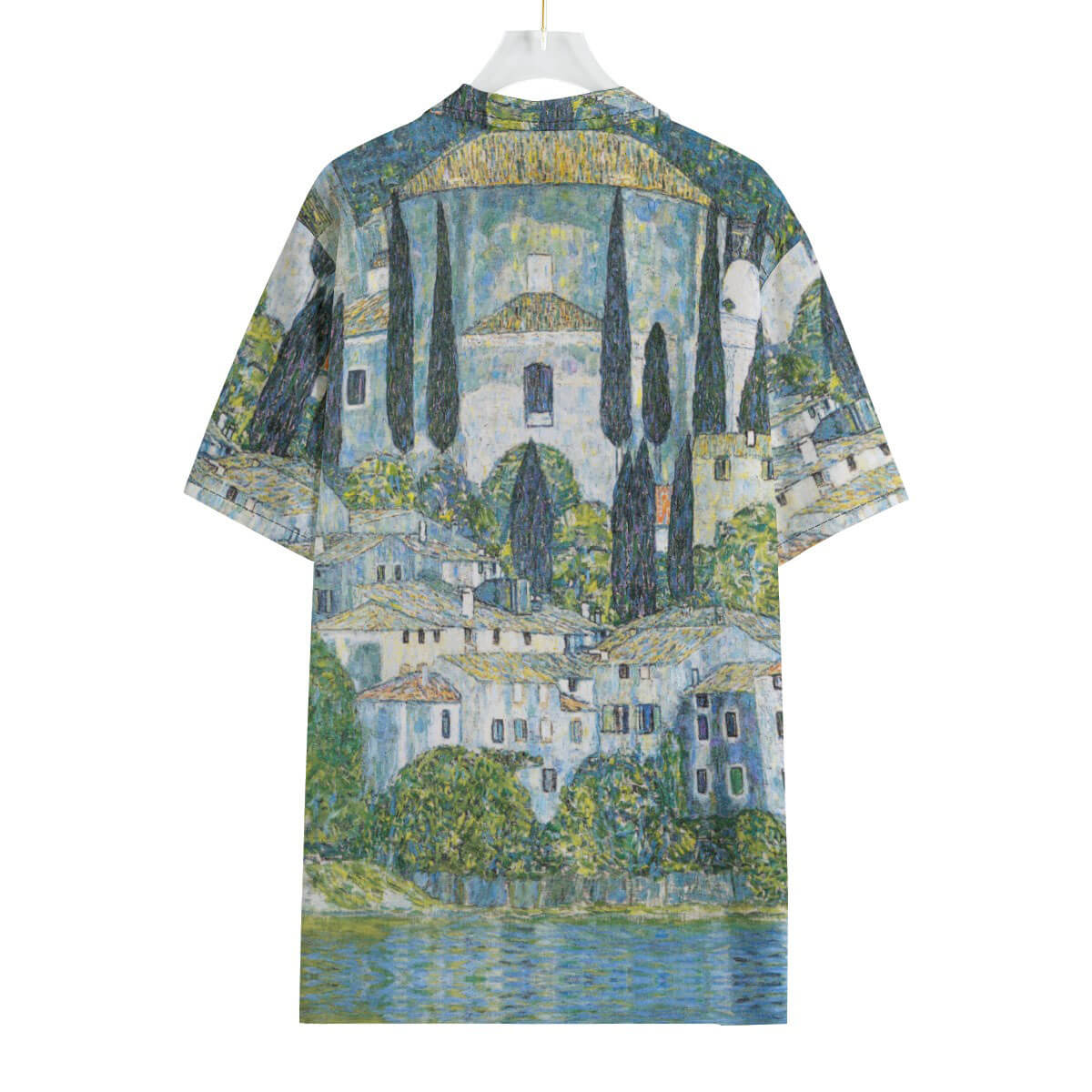 Art Nouveau Hawaiian shirt featuring Klimt's Italian landscape