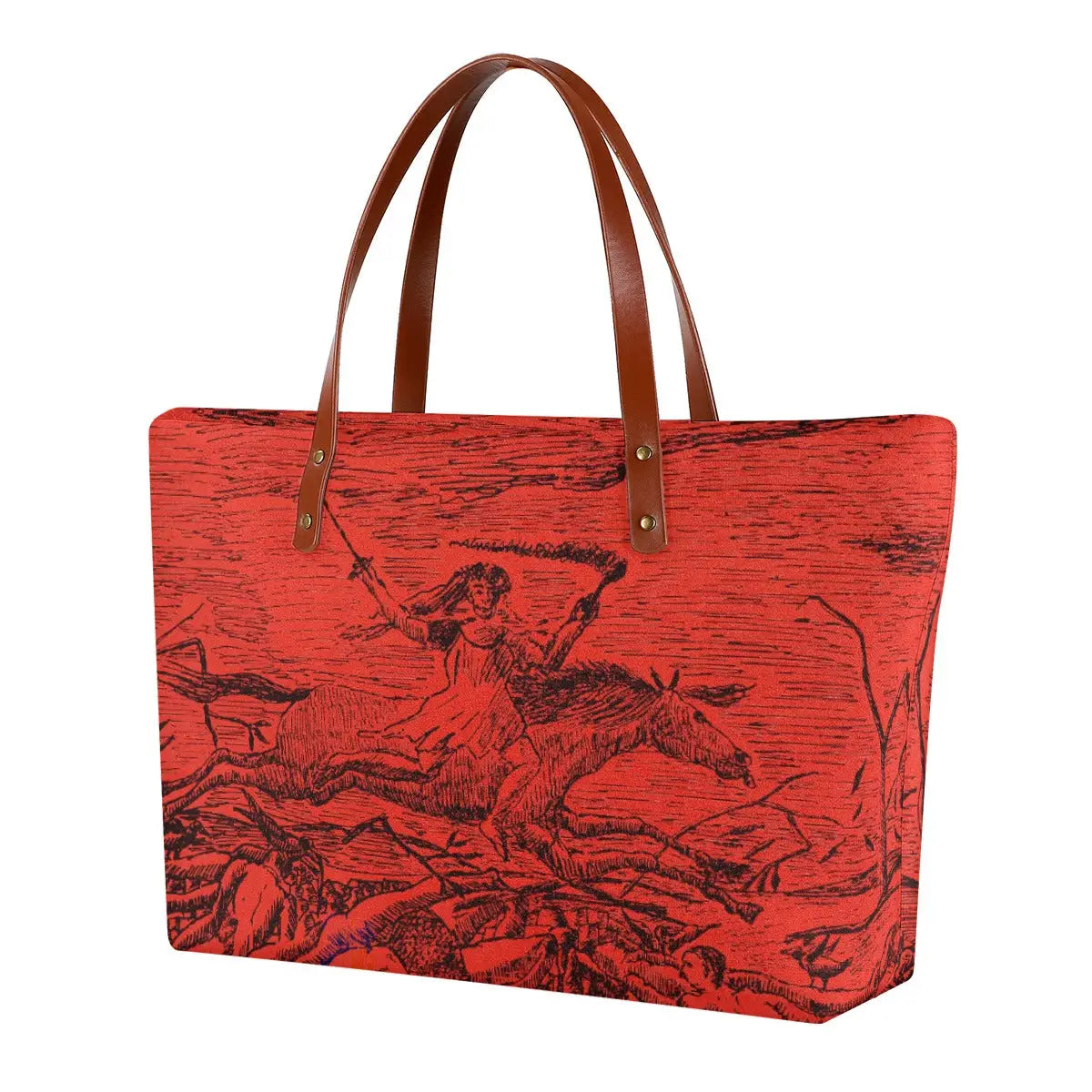 La Guerre artwork tote bag showing Henri Rousseau's anti-war painting on waterproof material